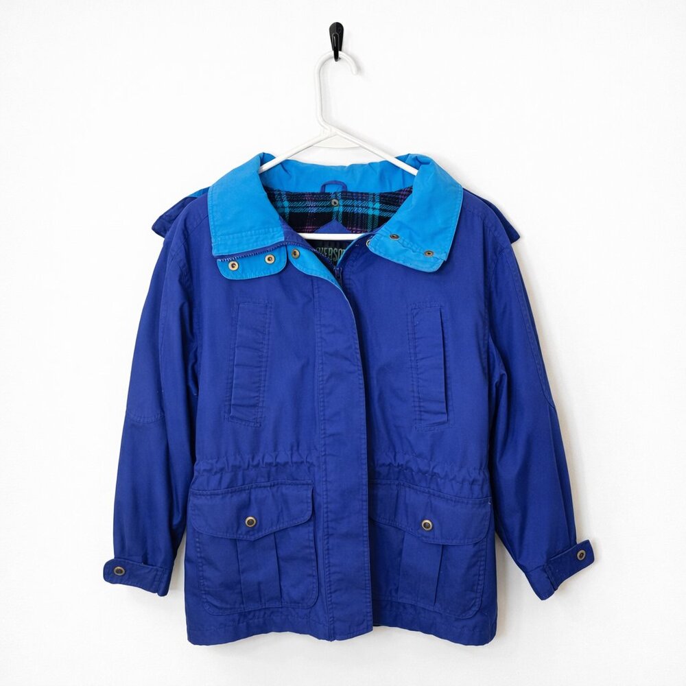 VTG Pierson Outfitters Pacific Trail Hooded Jacket Blue Womens S Gorpcore